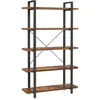 VASAGLE bibliothèque sandy - 105 x 33,5 x 177,5 cm - marron rustique/noir