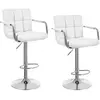 SONGMICS 2 Tabouret de bar rotatif réglable en hauteur, Blanc