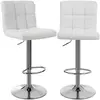 SONGMICS Tabourets de bar en PU (Lot de 2), Blanc