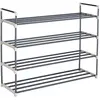SONGMICS Étagère à chaussures à 4 niveaux, Gris / 92 x 30 x 73 cm (L x l x H)