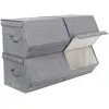 SONGMICS Boîte de rangement avec couvercle, Gris