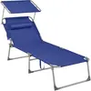 SONGMICS Bain de soleil pliable, Bleu Foncé