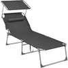 SONGMICS Bain de soleil pliable, Anthracite