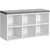 VASAGLE Banc à chaussures 6 cases blanc