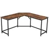 CALICOSY Bureau d'angle droit style industriel - l149 x p149 cm