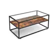 VASAGLE Table basse verre industriel