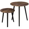 SONGMICS Table de salon rond design, Marron Rustique