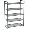 SONGMICS Étagère à chaussures 5 niveaux gris