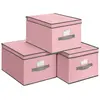 SONGMICS 3 Boîtes de rangement pliable, Rose