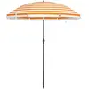 SONGMICS Parasol de plage avec sac de transport, Orange Blanc / Ø 1,6 m