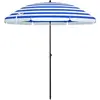 SONGMICS Parasol de plage avec sac de transport, Bleu Blanc / Ø 1,6 m