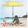 SONGMICS Parasol de plage avec sac de transport, Jaune Blanc / Ø 1,6 m