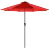 SONGMICS Parasol de jardin avec manivelle, Rouge / Ø 3 m