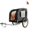 PROMIRACAL Remorque de vélo pour chien pliable en acier et polyester i...