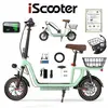 Trottinette Électrique iScooter  i12 Vert avec Siège 12 Deux amortisse...