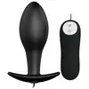 Crazy Bull Pretty Love Anal Plug Silicone Anchor Shape 12 Modes Vibration Black 1pc