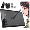 UGEE M708 Tablette Graphique 10 x 6 Pouces avec Stylet sans Pile 8192 Niveaux de Pression et 8 Boutons de Raccourcis