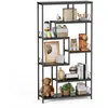 Bibliothèque Bealife tagère de Rangement 7 Niveaux Cadre en Métal Pied Réglable 100 x 30 x 180 cm Noir