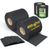 VOUNOT Brise vue occultant PVC 450g/m2 19cm x 140m Noir
