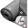 VOUNOT Brise vue occultant en hdpe 230g/m² 1.5x10m avec attaches de fixation gris