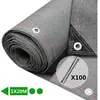 VOUNOT Brise vue occultant en HDPE 230g/m² 1x20m avec attaches de fixation gris