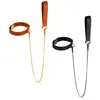LOCKINK Collier Ajustable avec Laisse Cuir Brun et Métal