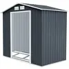Costway - Abri de Jardin en Métal 5.3  avec Cadre de Fondation, Cabane de Jardin avec Porte Coulissante-277 x 191 x 192 cm Gris