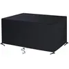 Housse Salon de Jardin 242x162x100cm Noir 420D Oxford Housse Table de Jardin Rectangulaire Protection Bache Table de Jardin Mobilier Extérieur