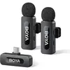 Boya V20 Micro cravate sans fil, USB-C, deux canaux, omnidirectionnel,...