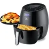 Friteuse Sans Huile, Uten Friteuse à Air 1800W, 6.5L Air Fryer -2 à 8 personnes, Panneau Tactile LED avec 8 Programmes, Paniers Antiadhésifs, Sans BPA/PFOA