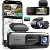 BOTSLAB Dashcam avant et arrière 4K, ultra grand-angle 170°, 4K+2K ave...