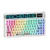 Machenike KT84-B84W clavier mécanique 75 %, triple mode, disposition Q...