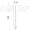 Piquet de terre KLEWE pour lampes solaires, longueur 25 cm, acier inox...