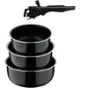 Set de casseroles bergner click & cook 4 pièces noir aluminium