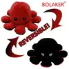 Poulpe en peluche réversible BOLAKER 20cm, Noir rouge