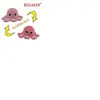 Bolaker Poulpe en peluche réversible double face 10*20cm, Rose clair + rose