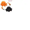 Peluche douce pieuvre réversible BOLAKER® 20cm, Orange et noir