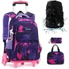 Cartable à Roulette Fille Primaire Sac à Dos pour Enfant Cartable Scol...