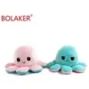 Peluche douce pieuvre réversible rose et bleu clair BOLAKER®