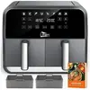 UTEN Friteuse à Air Sans Huile 8L,Friteuse sans huile 2 cuves de 4L,1700W,8 En 1 avec SYNC FINISH,114 Recettes,Ecran Numérique