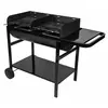 Somagic Barbecue à charbon de bois à 2 grilles - Noir - 128 x 62 x 92,5 cm