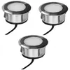 Lot 3 spots extérieur encastrables 3.8W, 3000K, 3x25lm, Ø69, Inox - pa...