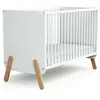 Les Tendances - AT4 - Lit bébé en bois pirate Blanc et Hêtre 60 x 120 cm