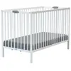 WEBABY - Lit Pliant bébé en bois 60 x 120 cm - Blanc et Gris