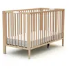 AT4 Lit bébé pliant en bois hêtre réglable en hauteur 60x120 50076410