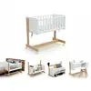 AT4 Berceau CoDodo évolutif en bois de hêtre Confort blanc et beige