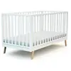 AT4 Lit bébé évolutif en bois Blanc 70 x 140 cm