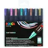 Marqueur Posca trait moyen 2,5 mm - Boite de 8 couleurs métal assorties