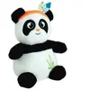 Peluche bouillotte INDIAN PANDA - JEMINI - H 21 cm - Blanc et noir - Bébé