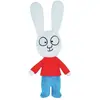 Cijep JEMINI- Simon Lapin en Peluche +/-27 cm, 023429, Blanc/Bleu/Rouge